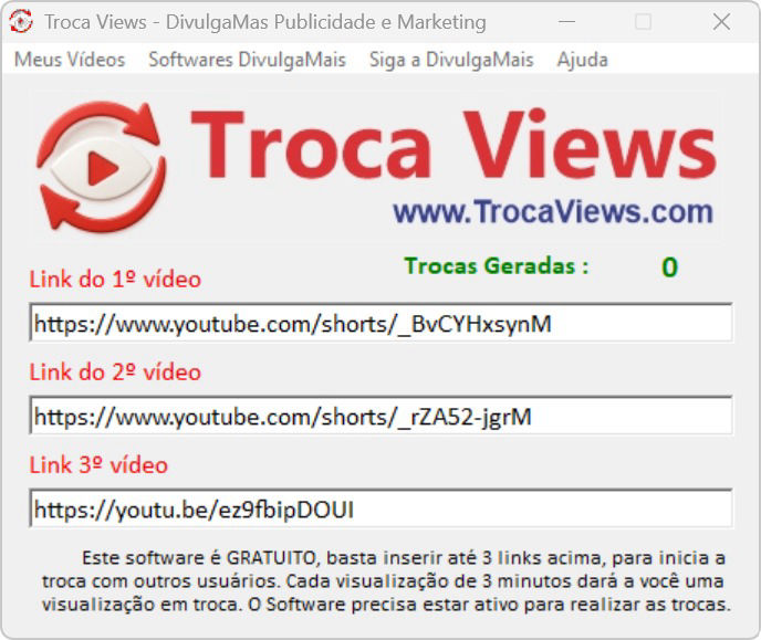 Troca View Gratuito no Youtube